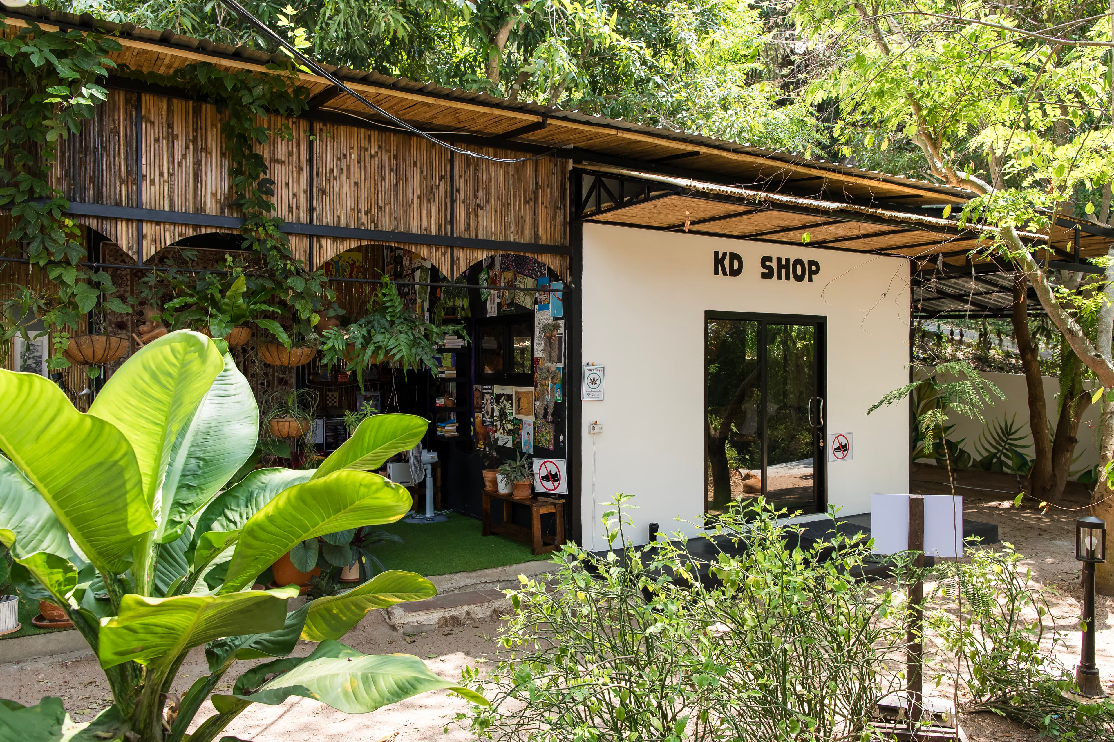 The front of the KD shop, tucked under the canopy