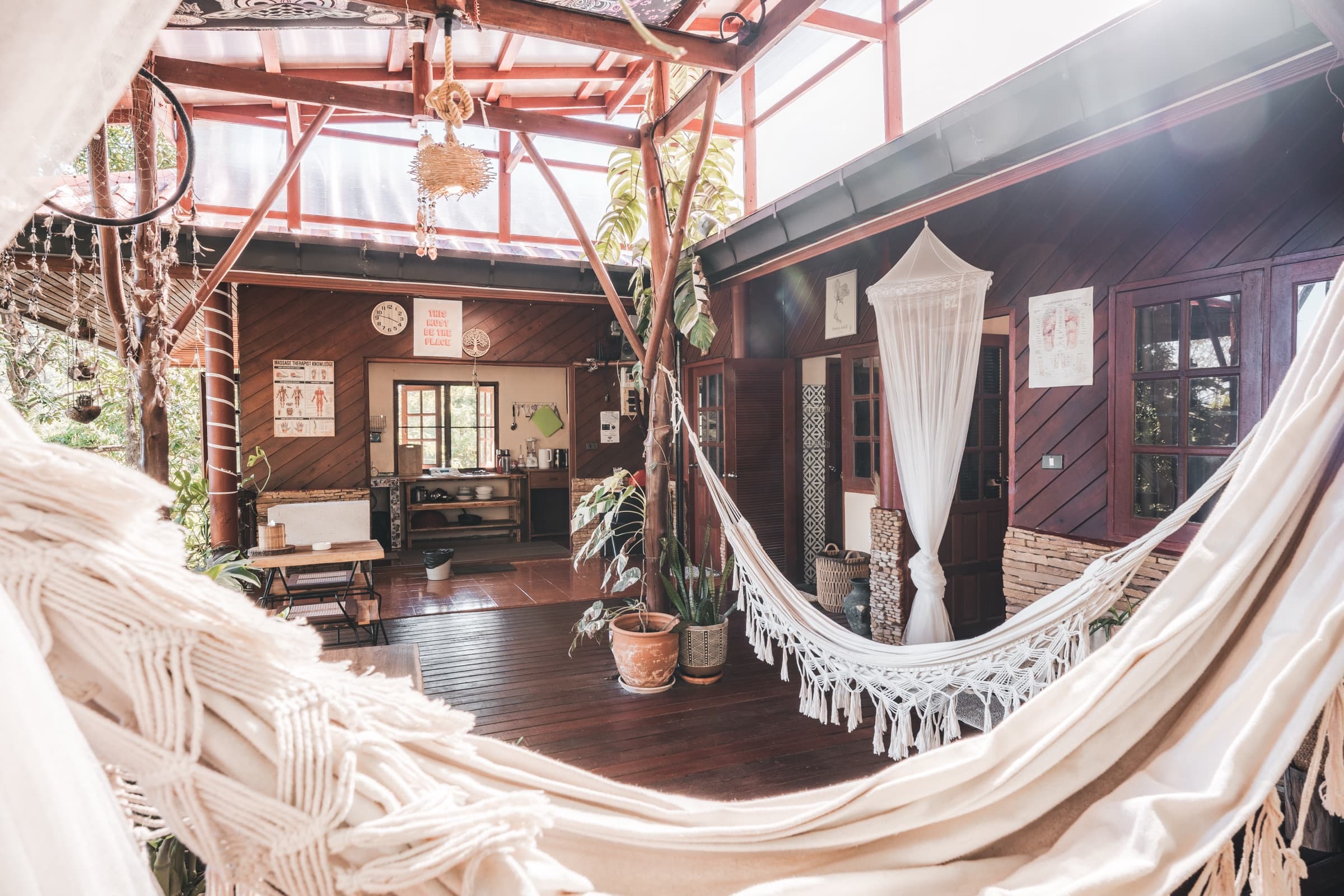 Unit 1 open-air terrace with hammocks