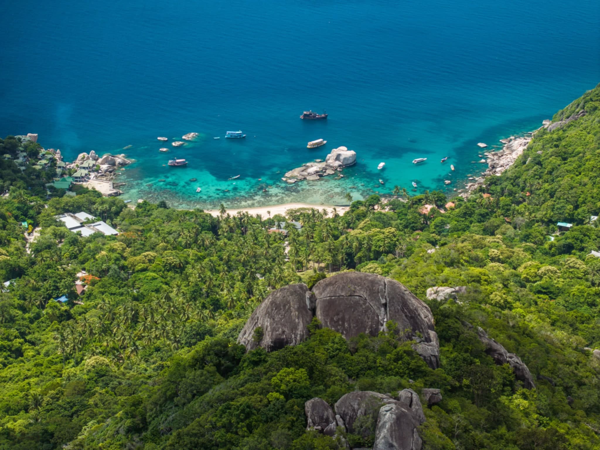 Aerial view of Tanote Bay, Koh Tao