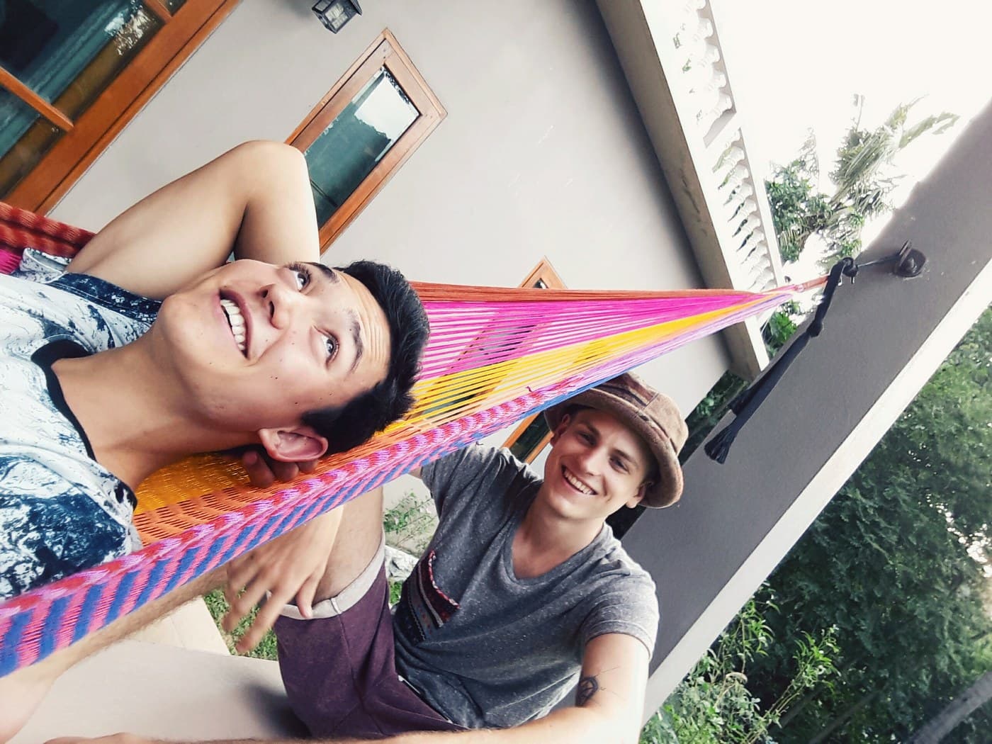 Kevin and Daniel on the terrace, Tanote Bay, 2015